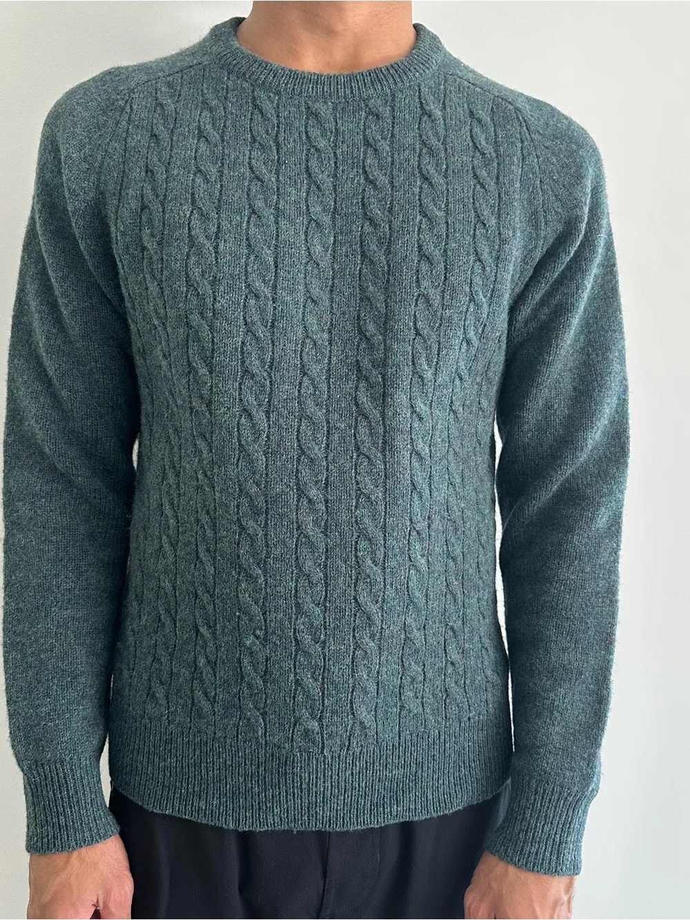 J. Crew Men's Cable Crewneck Sweater - Green